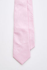 Pink Paisley Tie Set with Tie Bar & Cufflinks